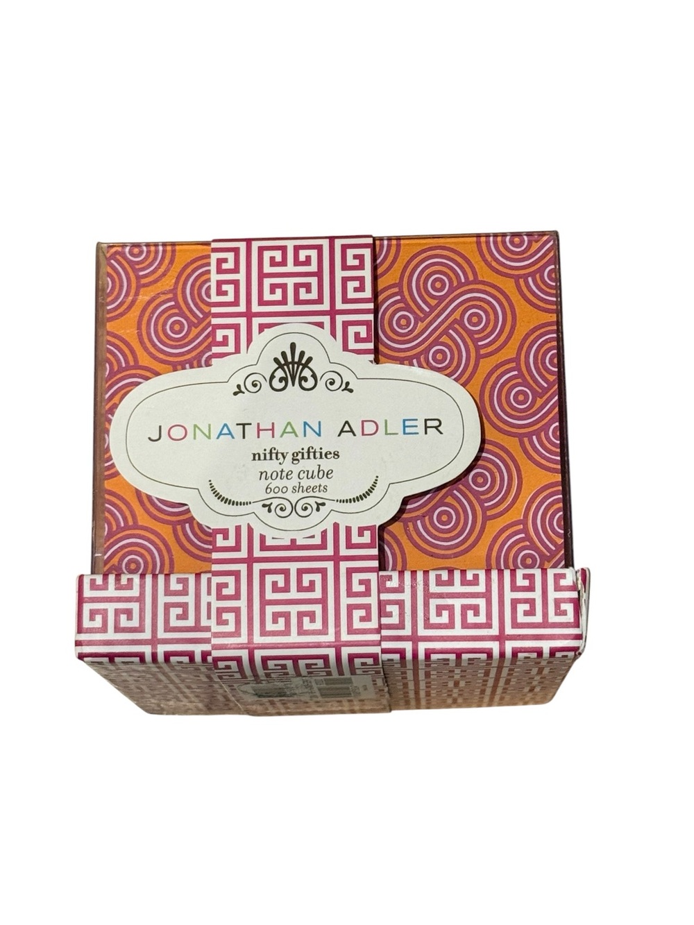 NWT - Jonathan Adler Gothic Rose Note Cube Pink Orange 600 Sheets